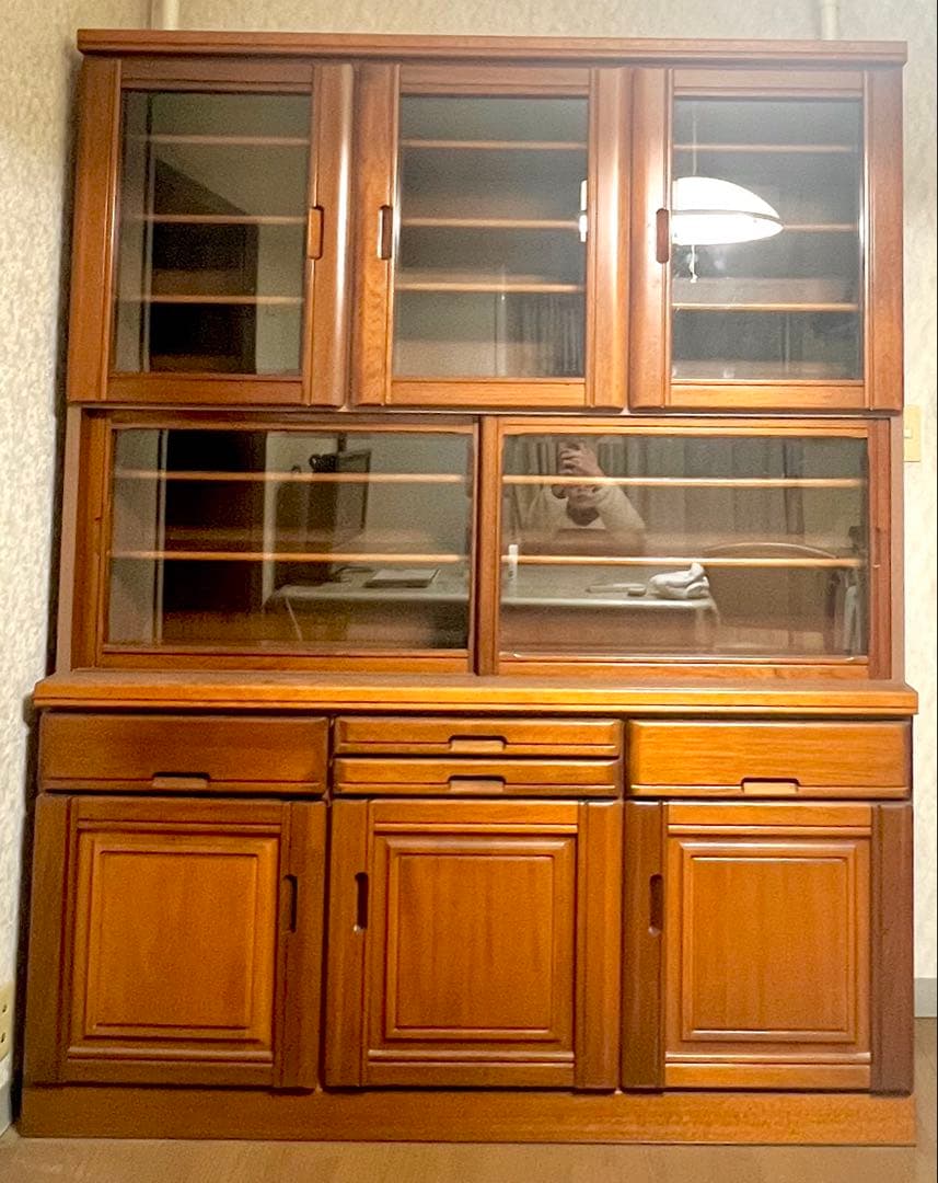 【最安値】水屋箪笥 欅茶箪笥 食器棚 キャビネット 古民家 アンティーク 和家具