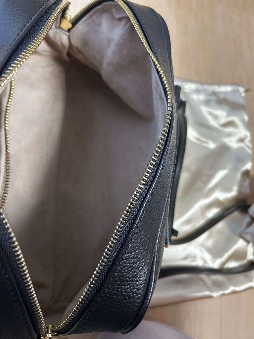 クリスチャンヴィラ　ボストンバッグ　黒　本革