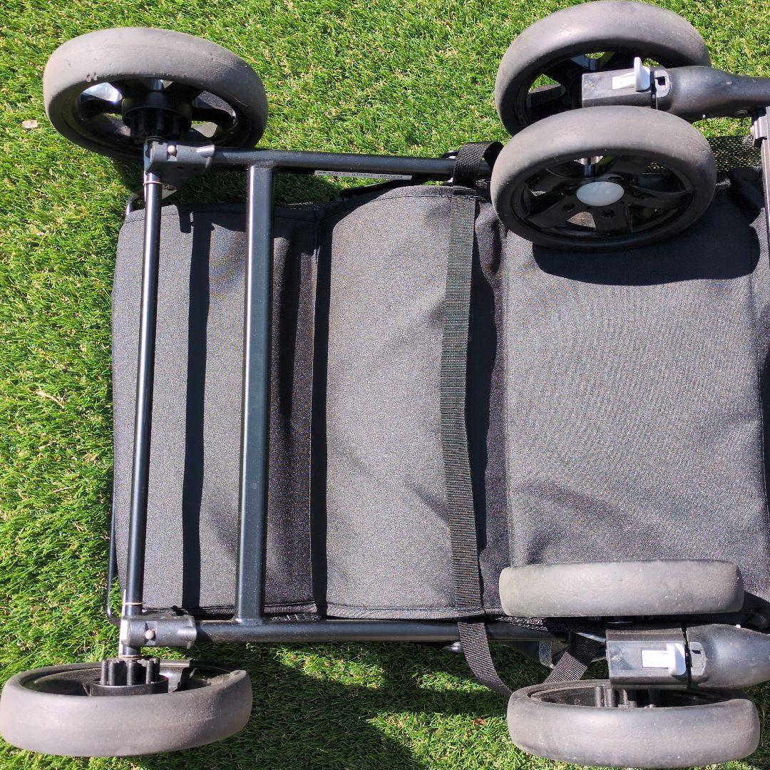 2人乗りベビーカー グレー 折りたたみ式