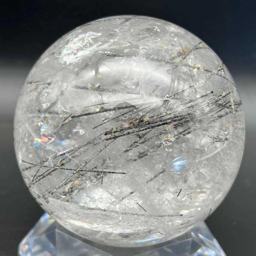 ✳️超凄玉✨ルチルとキラキラのレインボー✨虹入り ルチルインクォーツ 丸玉 天然石