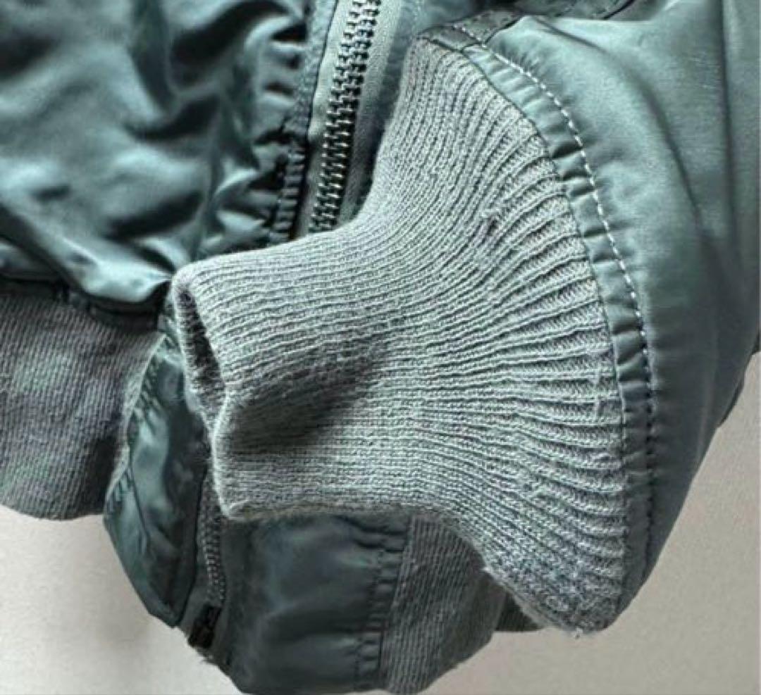 美品 米国製 アルファ MA-1 セージグリーン エドウィン商事 短丈 S 古着