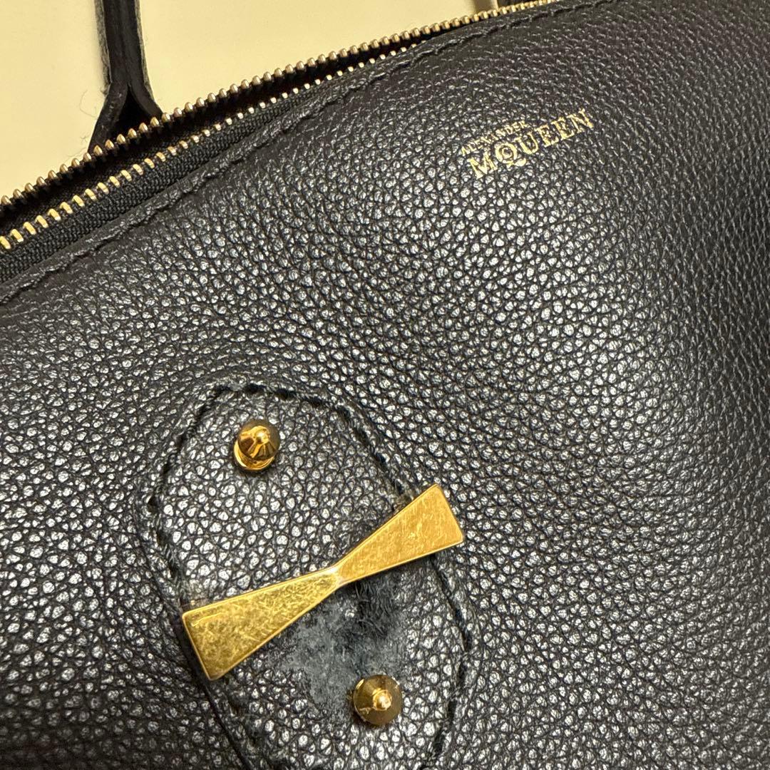 【アレキサンダーマックイーン】レザー トートバッグ 黒　2way