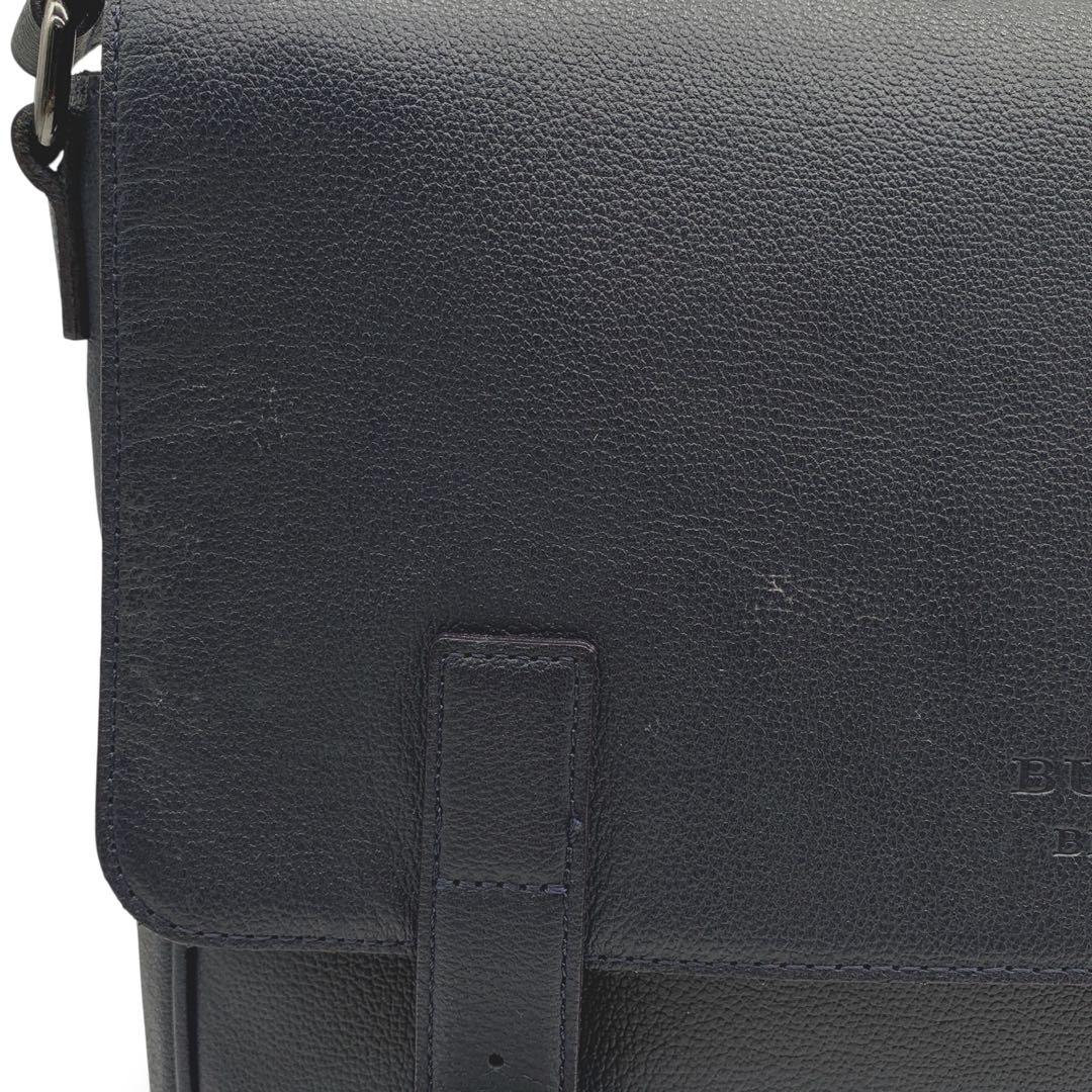 Burberry バーバリーブラックレーベル メッセンジャーバッグ 紺色 レザー