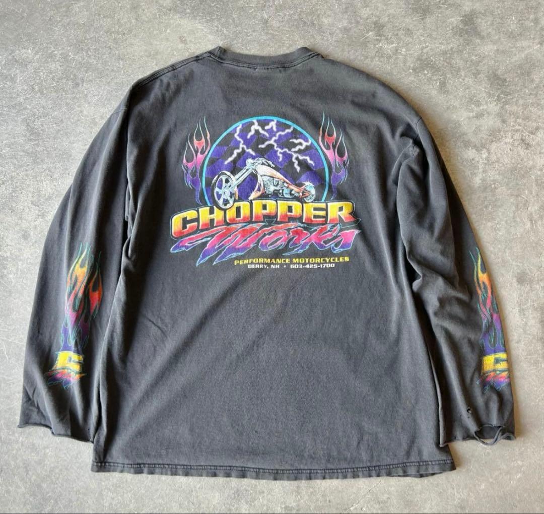 鬼フェード choppers ロンT ファイヤーパターン