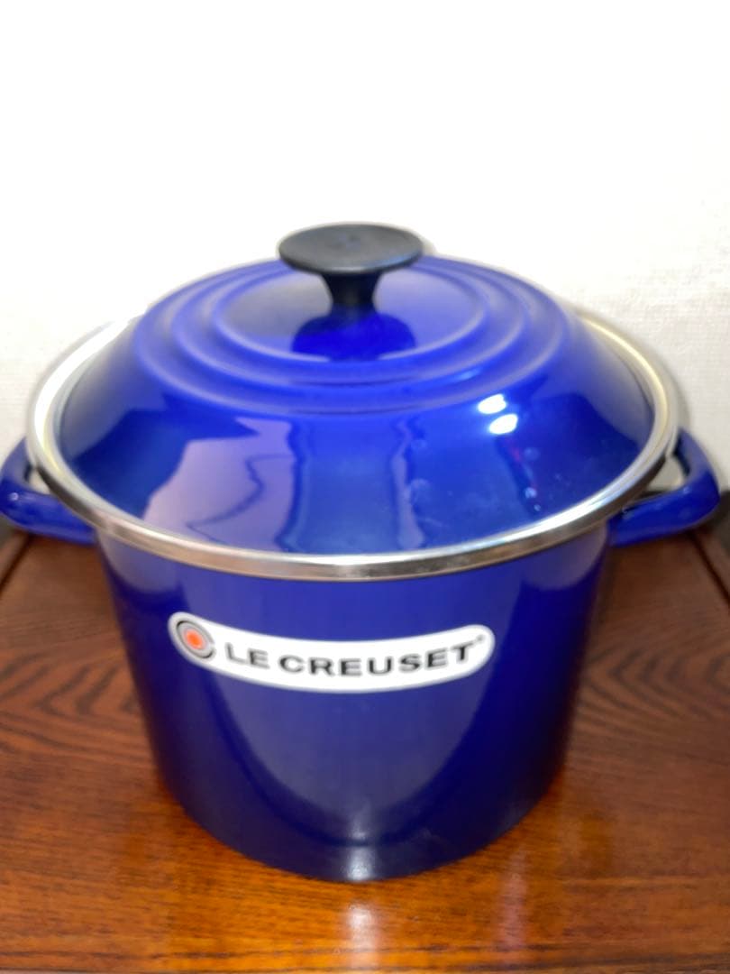 ル・クルーゼ　未使用　ストックポット　寸胴鍋　青