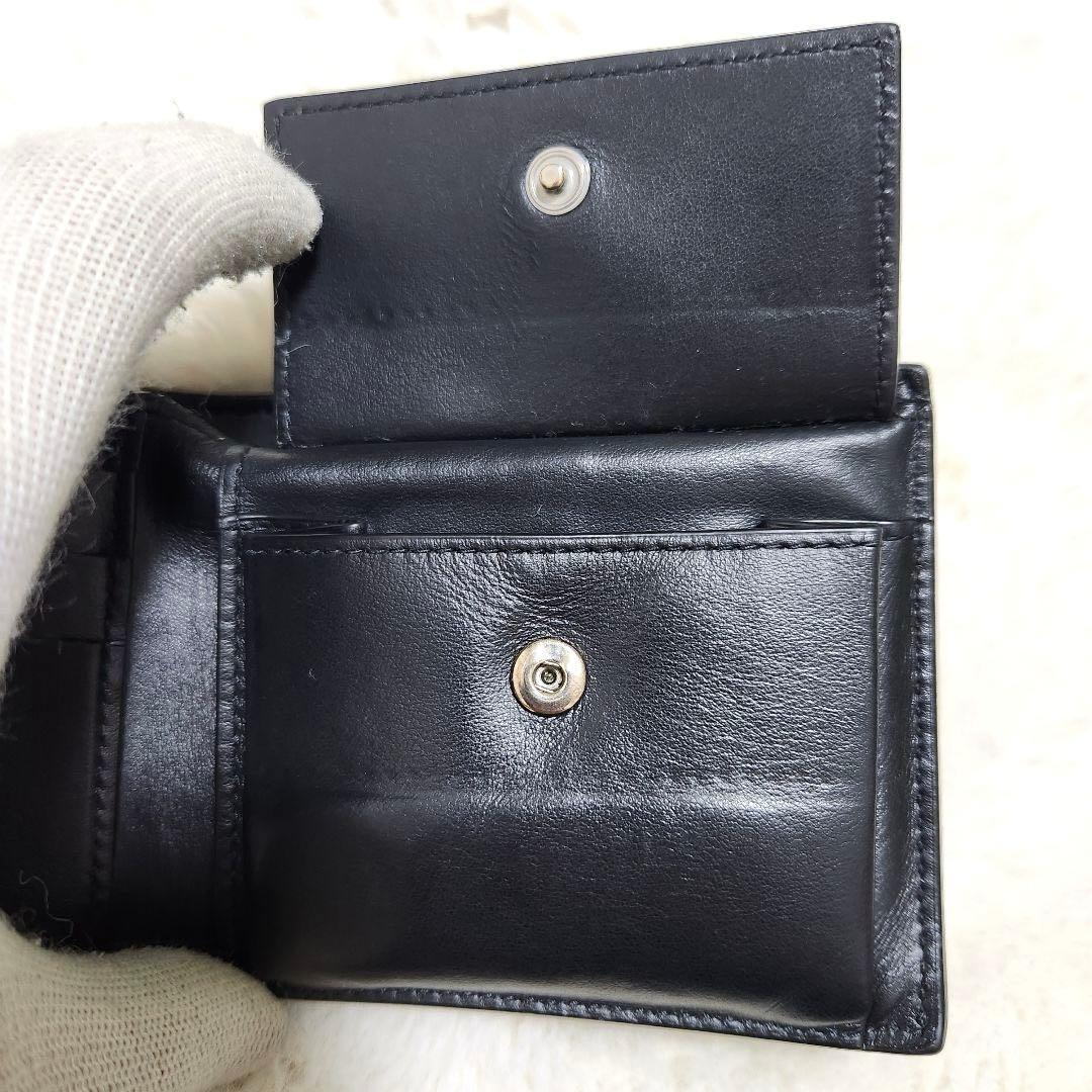 ✨極美品　付属品完備✨ボッテガ　二つ折り　カセット　小銭入れ　ブラック　RFID