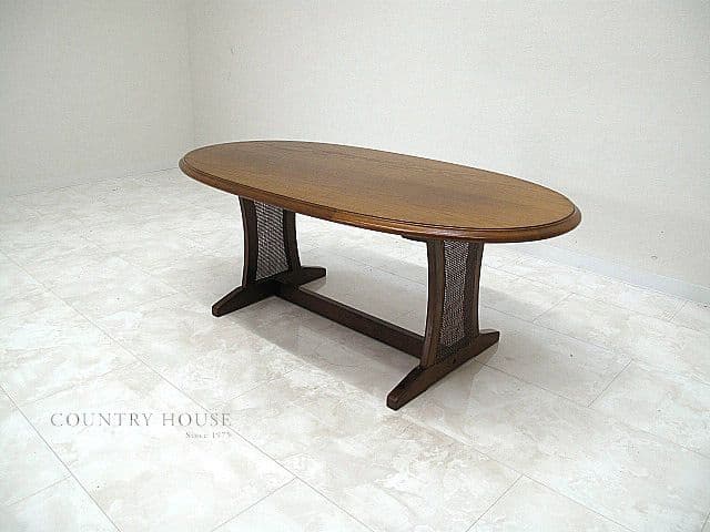 美品三越ブルージュ（現カントリーハウス）オーバル型センターテーブル W118cm