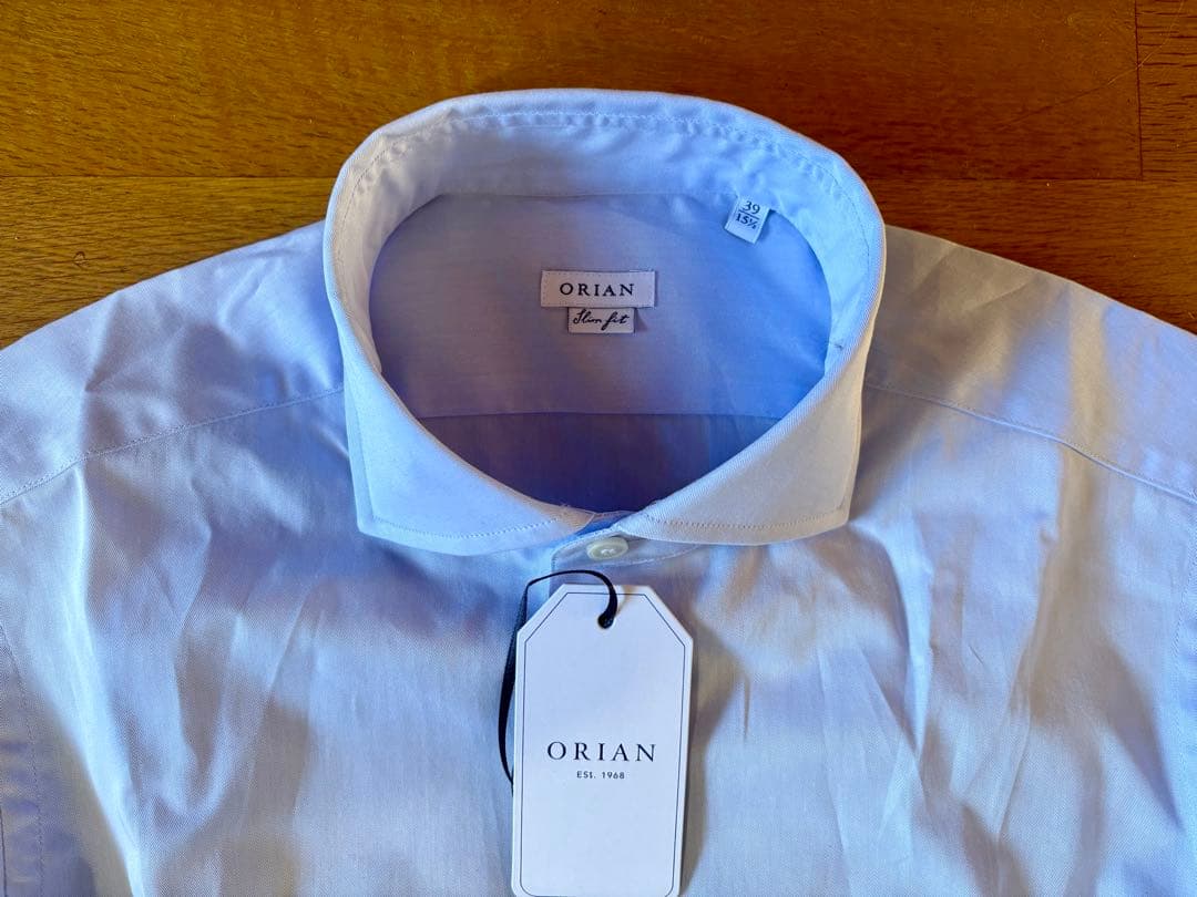 【新品】ORIAN オリアン　ドレスシャツ ブロード　ライトブルー 39