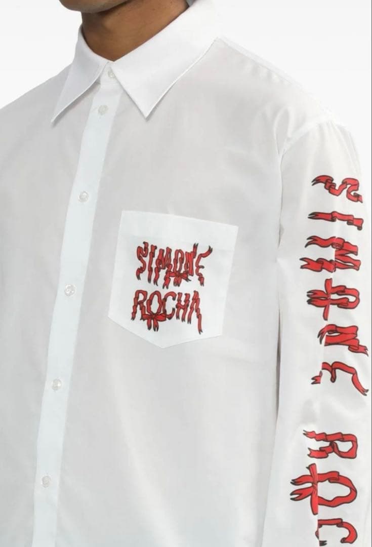 Simone Rocha シモーネロシャ　ロゴプリントシャツ　サイズXL