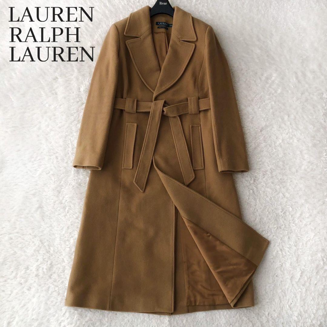 ローレンラルフローレン ガウンコート ロング ベルト キャメル カシミヤ M