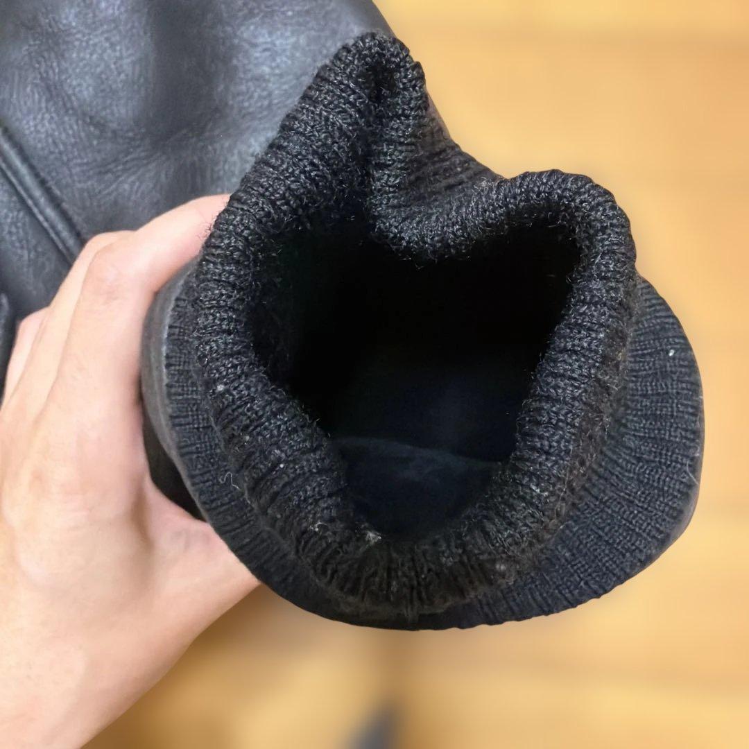 カールヘルム　中ボアレザーブルゾン　羊革　ブラック　フリーサイズ