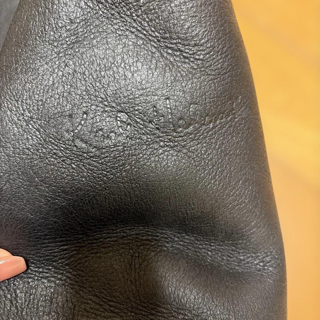 カールヘルム　中ボアレザーブルゾン　羊革　ブラック　フリーサイズ