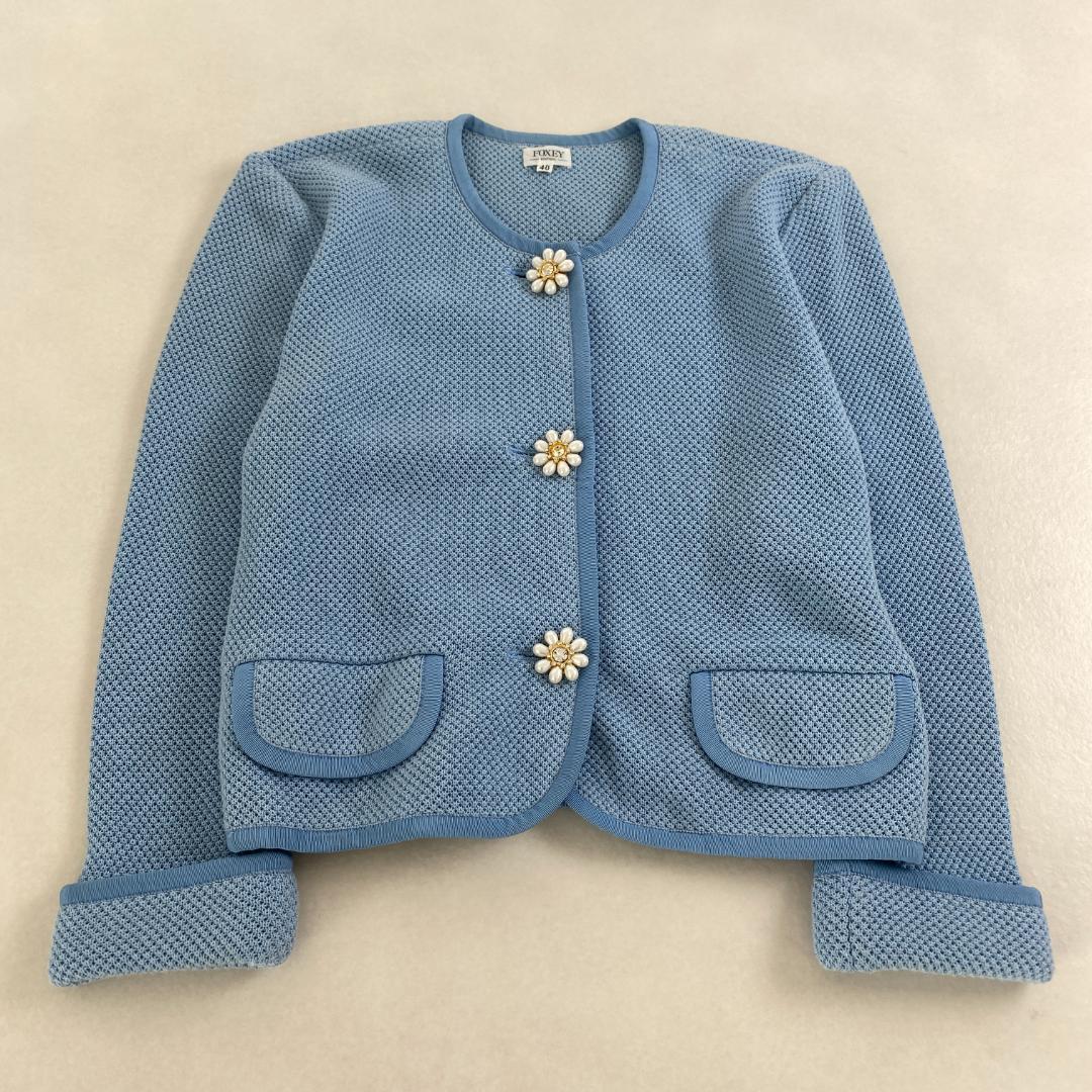 美品　フォクシー　スーツ　セットアップ　スカート　花ボタン　希少　40