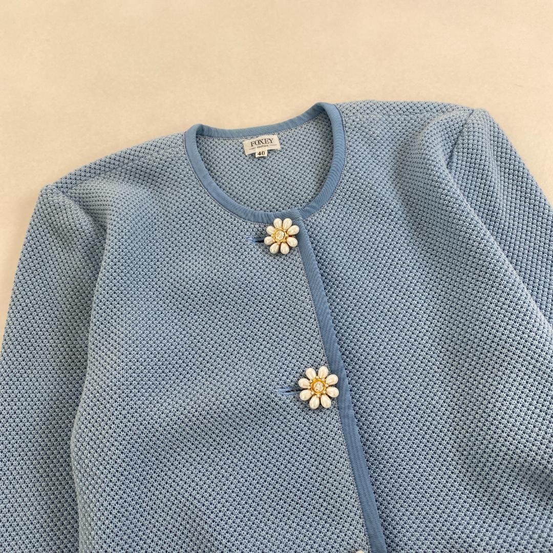 美品　フォクシー　スーツ　セットアップ　スカート　花ボタン　希少　40