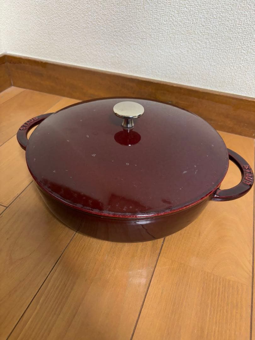 ストウブ　ニダベイユ　ソテーパン　24 グレナディンレッド　廃盤品　グリルパン