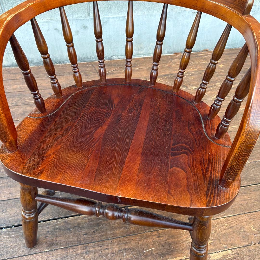 ②昭和レトロ 柏木工 KASHIWA ウィンザーチェア 木製 椅子 アンティーク