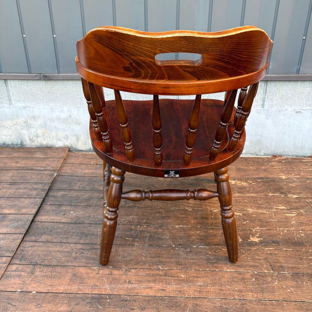 ②昭和レトロ 柏木工 KASHIWA ウィンザーチェア 木製 椅子 アンティーク