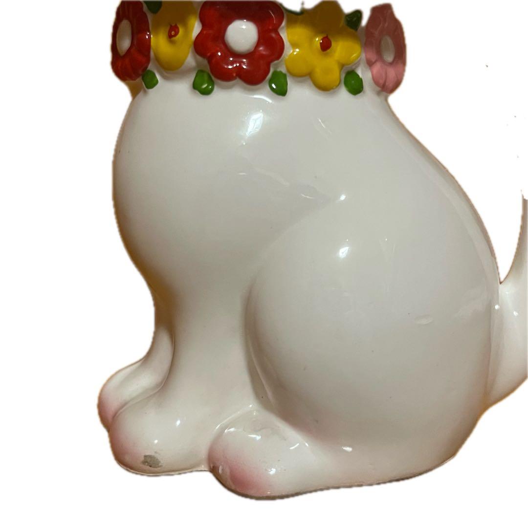 昭和レトロ　内藤ルネ　猫貯金箱　　陶器　ヴィンテージ