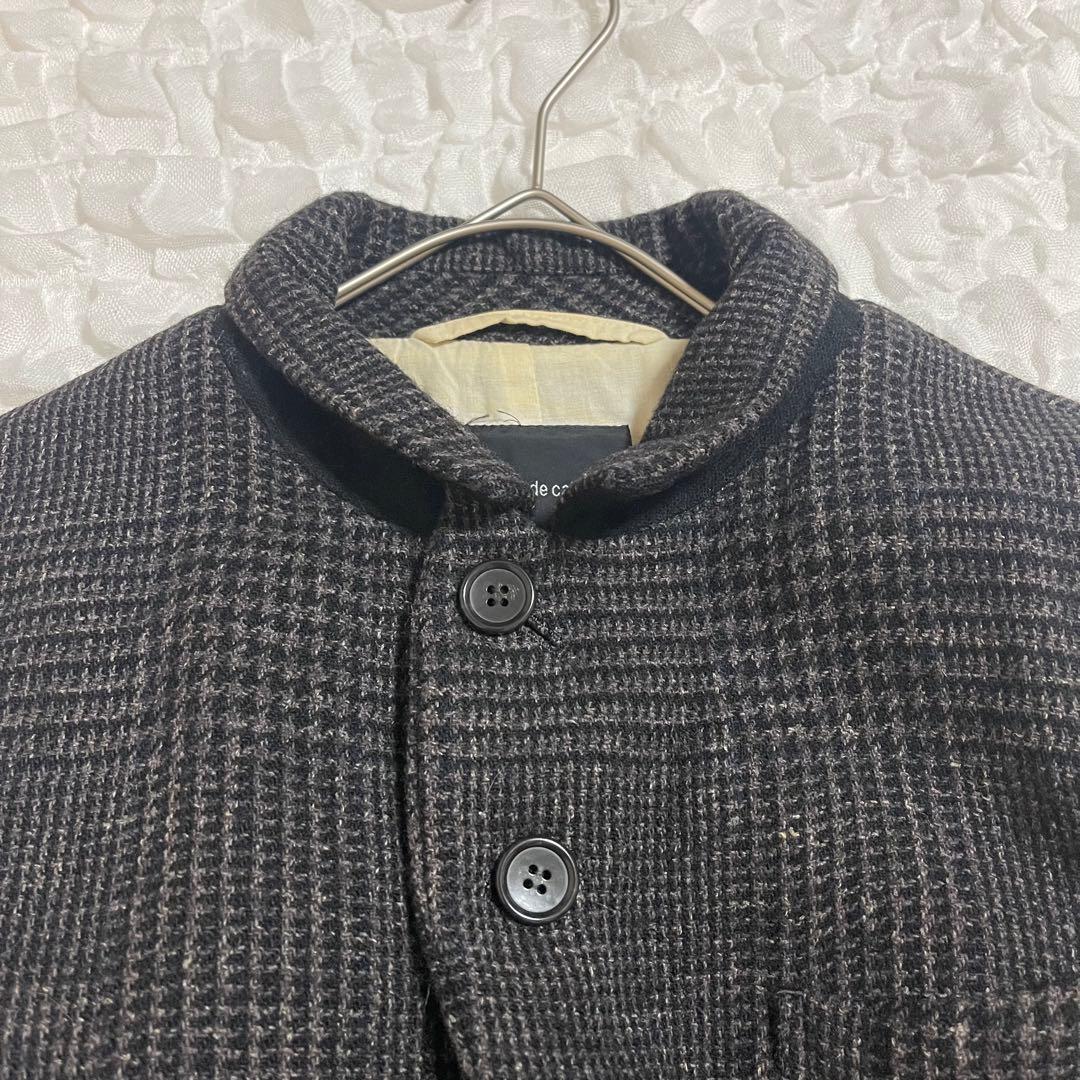 パドカレ Pas de calais アウター コート チェック ウール 麻 綿