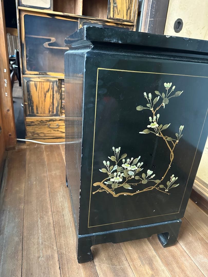 金彩 莳繪 収納棚 三杯引き取り收納　　インテリア