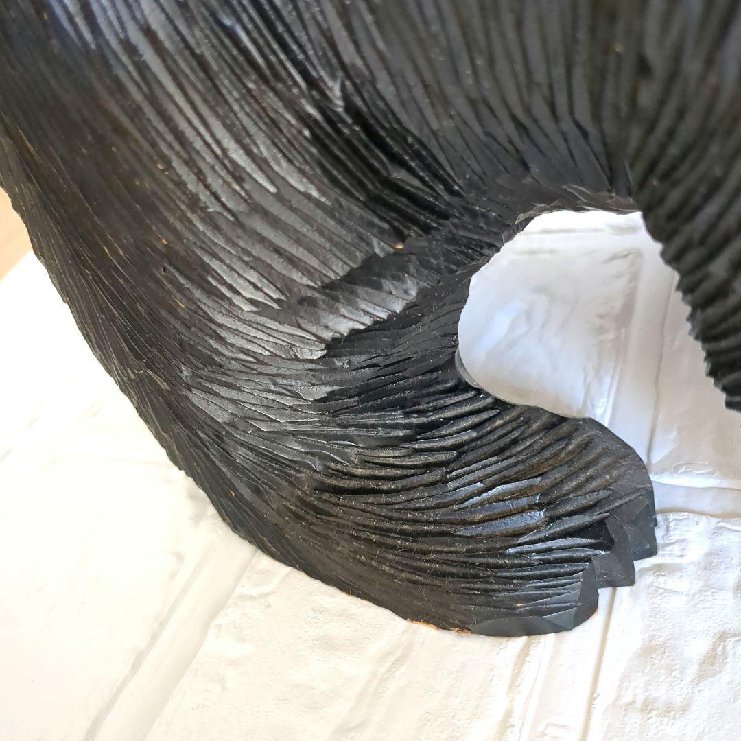 クマ 木彫り 置物 作者あり 大きめ