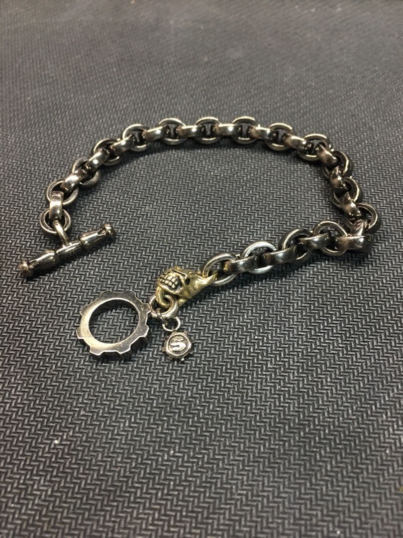 スターリンギア K18タイニースカル/ダイヤアイ/ラージプレーンリンクブラック