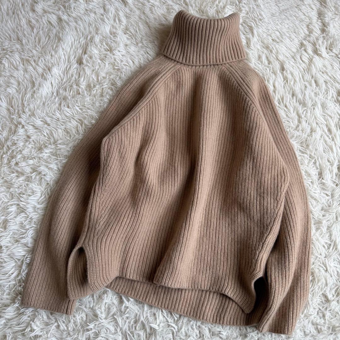 【完売品】アニュアンス ウールカシミヤ タートルニット プルオーバー ベージュ