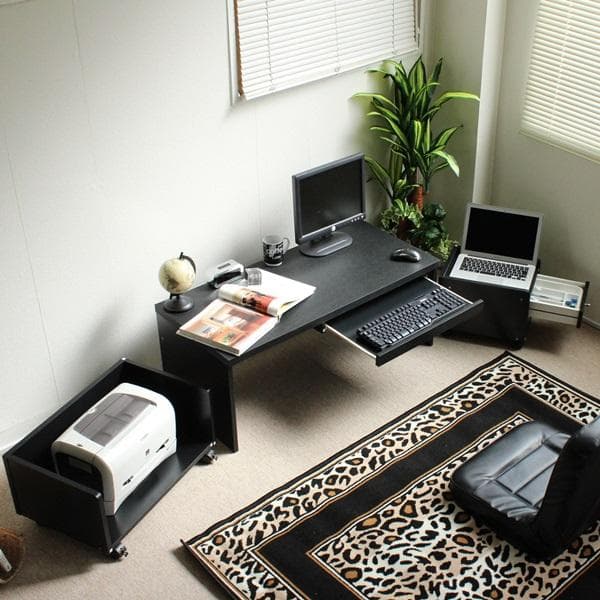 【新品・送料無料】ロータイプデスク3点セットスライドテーブル 90cm幅