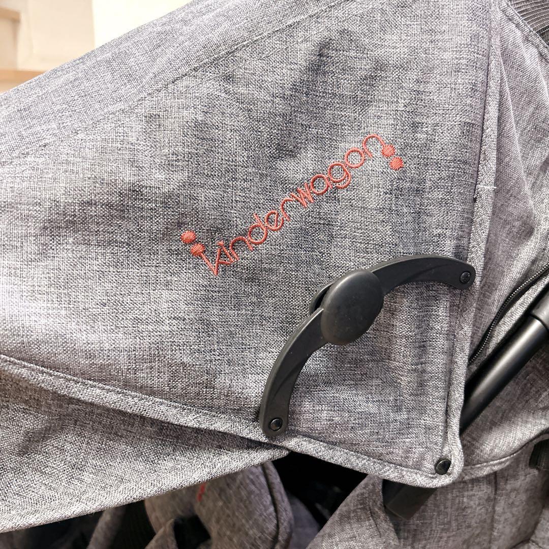 わんわん様　キンダーワゴン DUOシティHOP グレーデニム 縦型 2人乗り