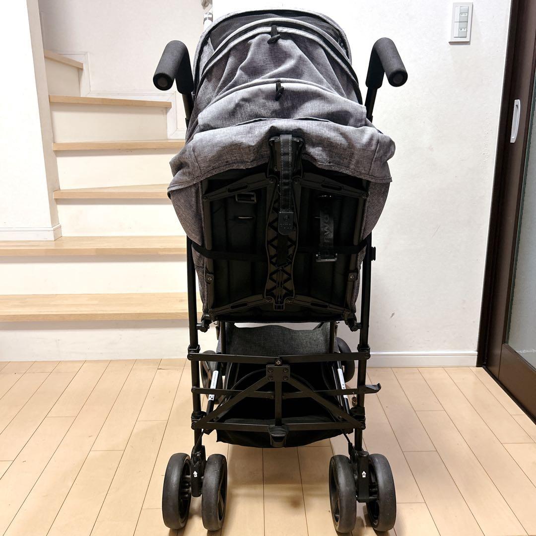 わんわん様　キンダーワゴン DUOシティHOP グレーデニム 縦型 2人乗り