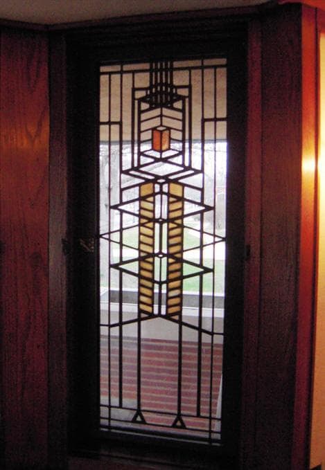 フランク・ロイド・ライト 財団 ヴィンテージ ステンドグラス 縦長 ロビーハウス