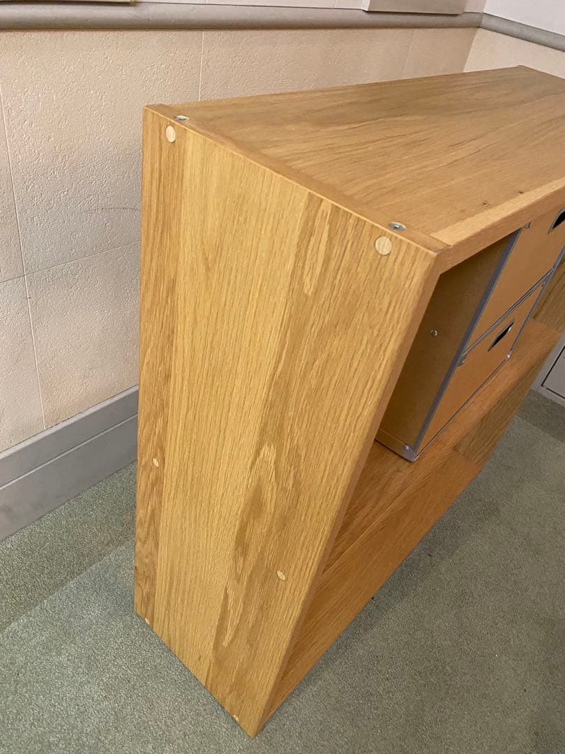 無印良品 スタッキングシェルフ・ワイド・ 2段・オーク材　2段引き出しセット