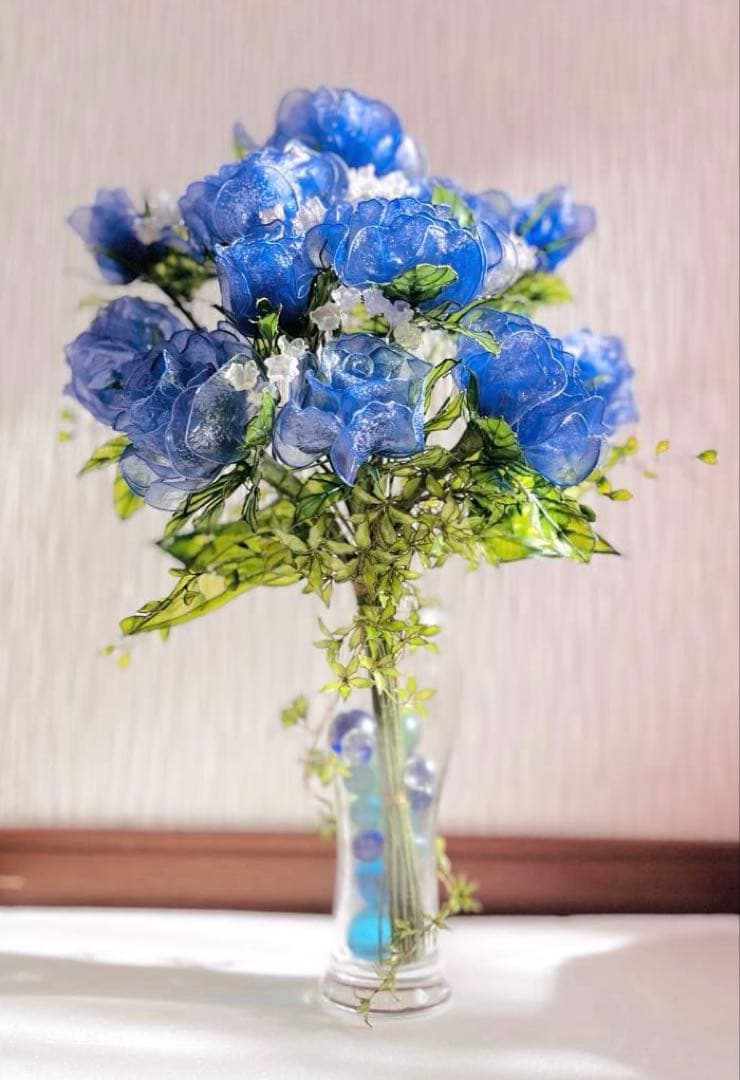 アメリカンフラワー　ディップフラワーNO194（薔薇・シュガーパイン・かすみ草）