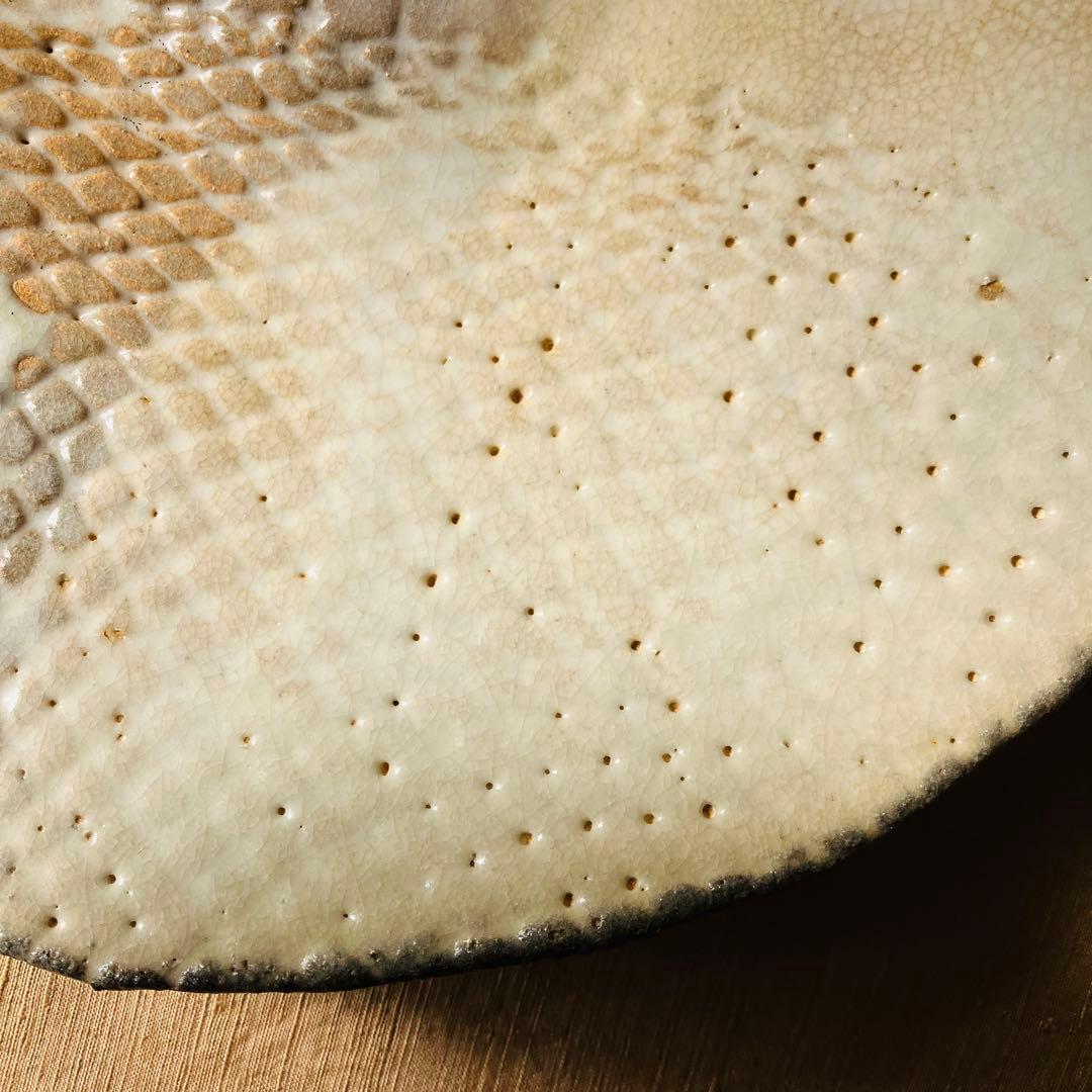 萩焼　十三代　坂田泥華　萩網目鉢　菓子鉢　大皿　中皿　茶懐石　布目皿　懐石