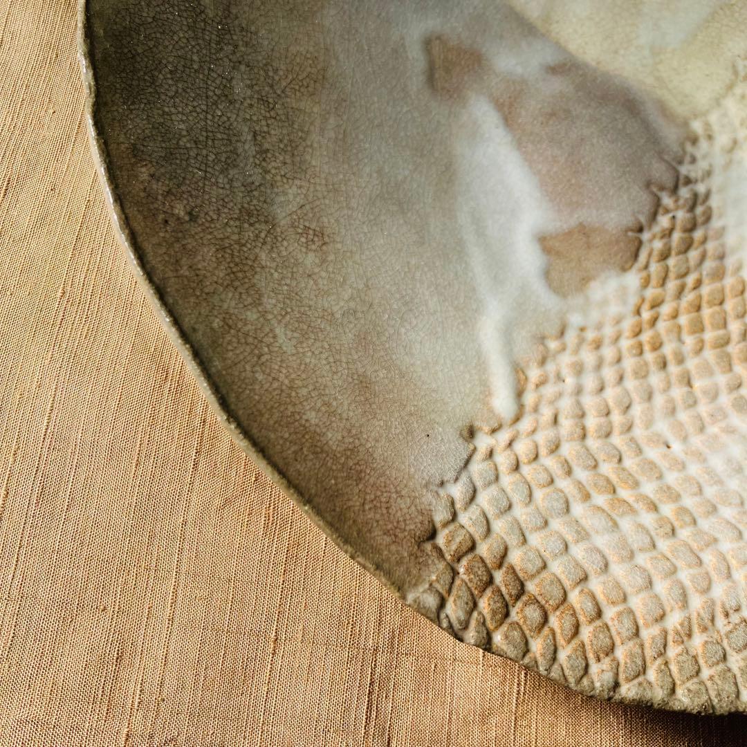 萩焼　十三代　坂田泥華　萩網目鉢　菓子鉢　大皿　中皿　茶懐石　布目皿　懐石