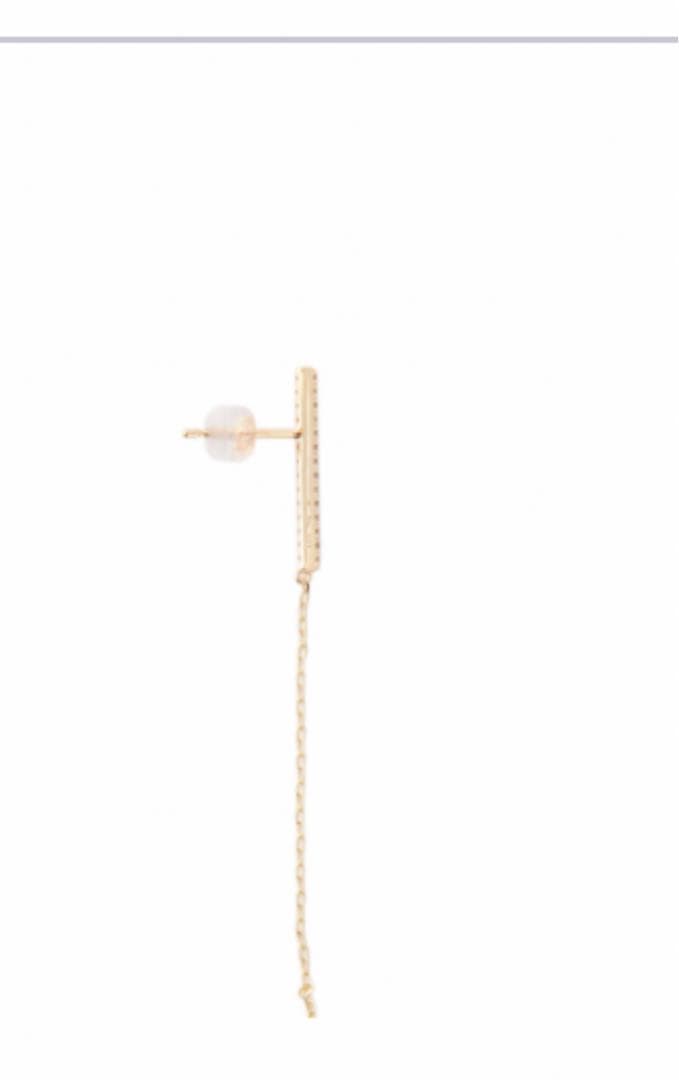 ヒロタカ　Short Bar ChainStud Earring 2個　ダイヤ