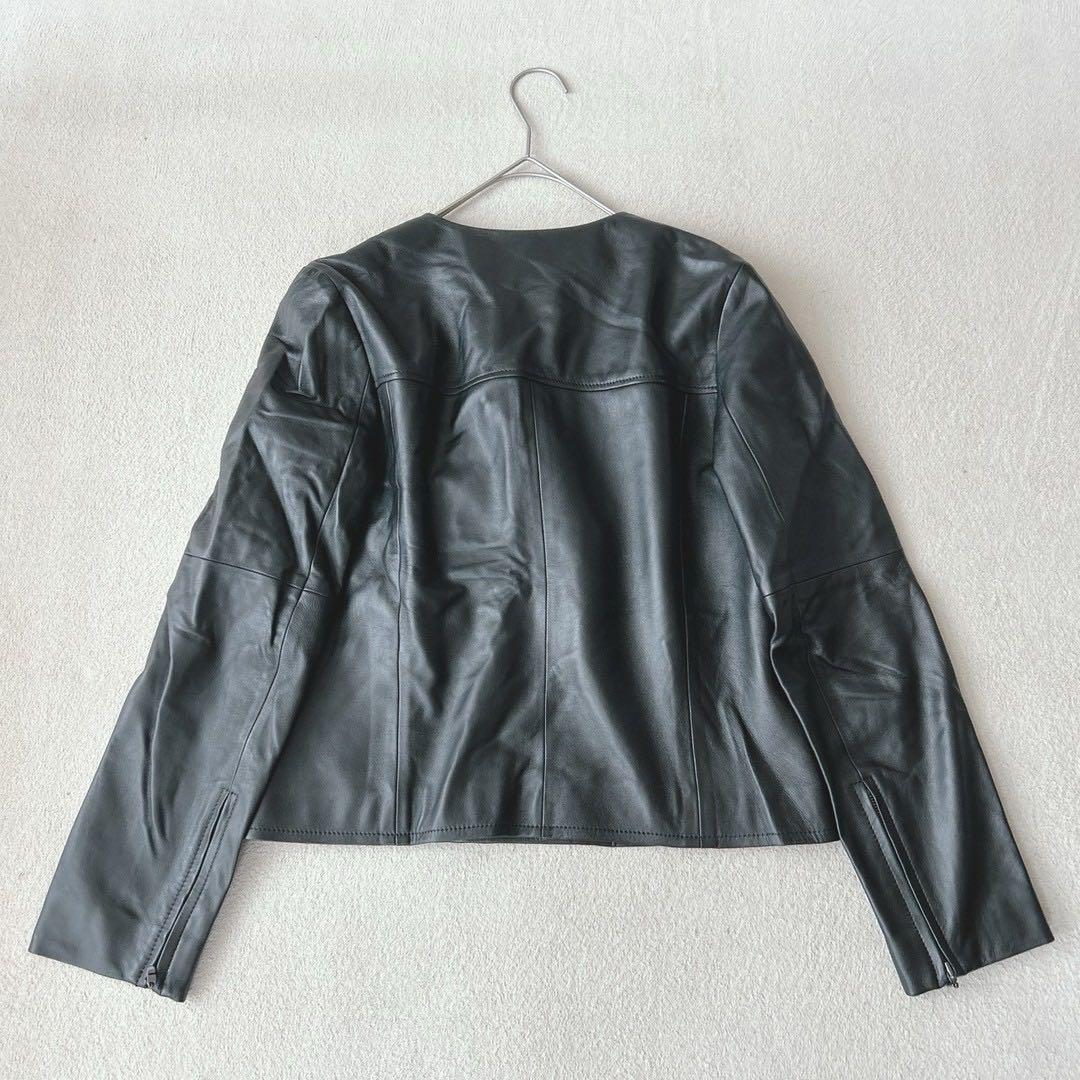 未使用級✨ アンタイトル　レザージップブルゾン　 黒　定価59,400円