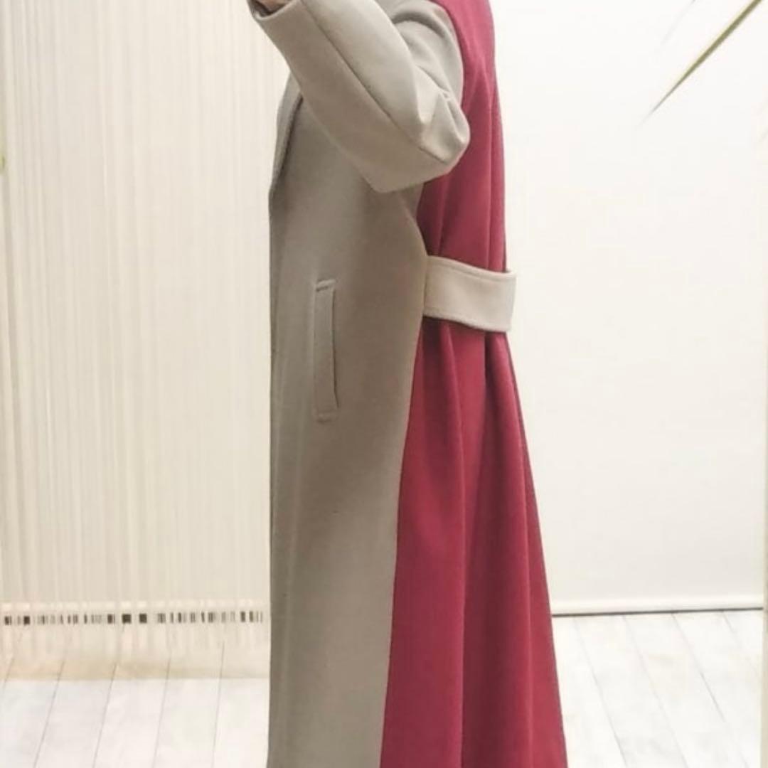 未使用品✨　passione ロングコート　チェスターコート　バイカラー　人気色