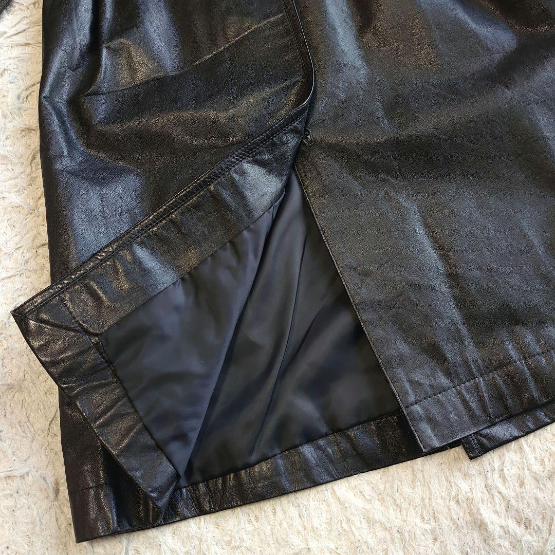 【未使用】ヴィンテージ カウレザー トレンチコート ベルト付き LL