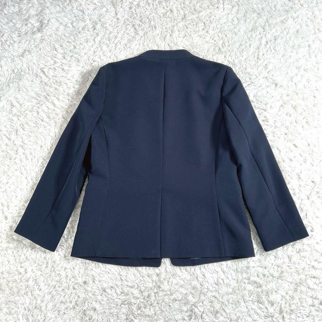 【新品・大きいサイズ XL】　ロペピクニック 他　パンツスーツ　ノーカラー　濃紺