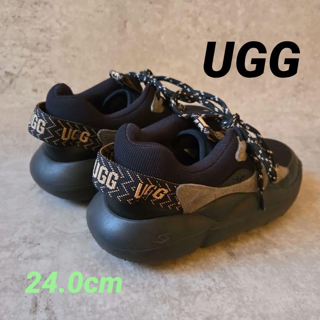 UGG LA Alto Lace Outdoor スニーカー ブラック 24cm