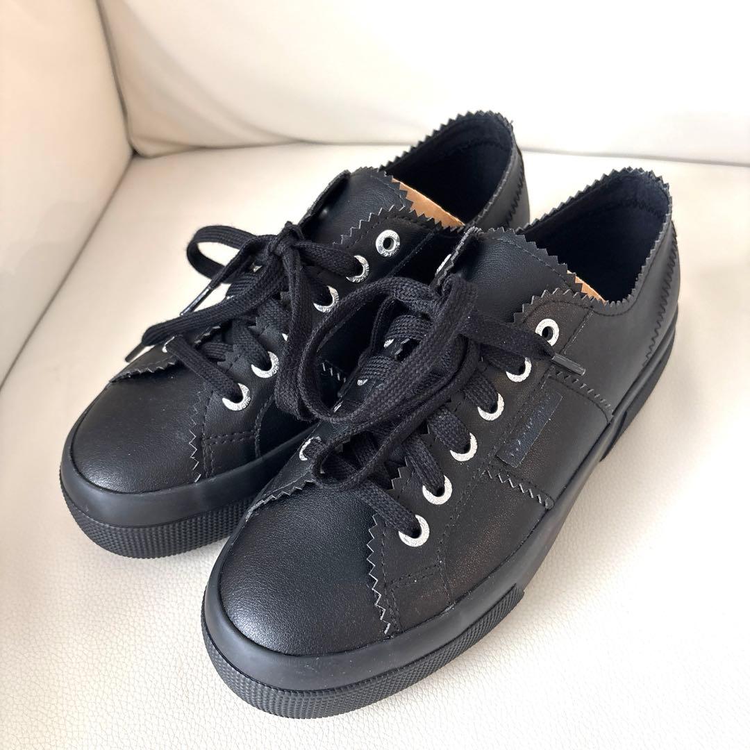 未使用 PELLICO SUPERGA スニーカー コラボ ブラック 38
