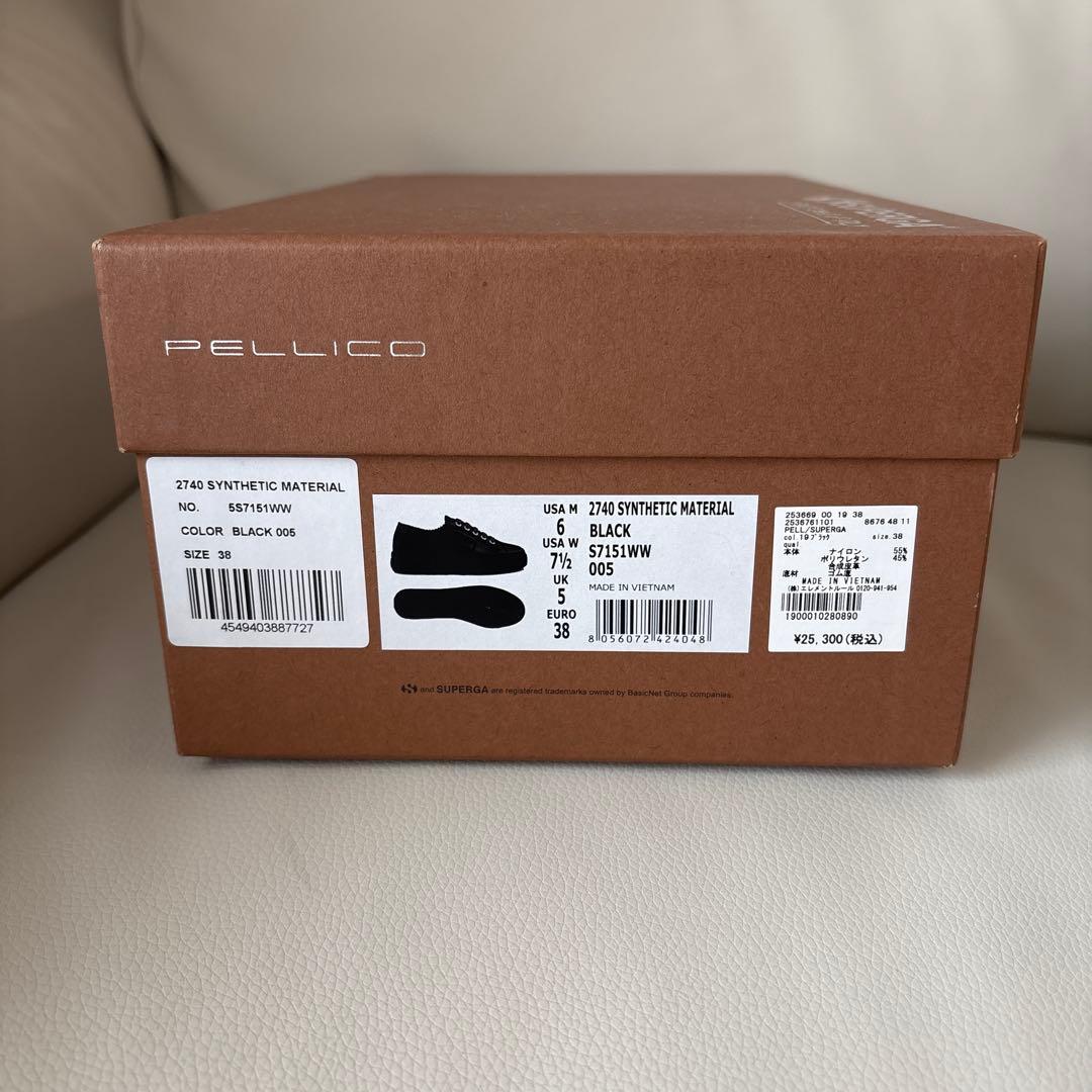 未使用 PELLICO SUPERGA スニーカー コラボ ブラック 38