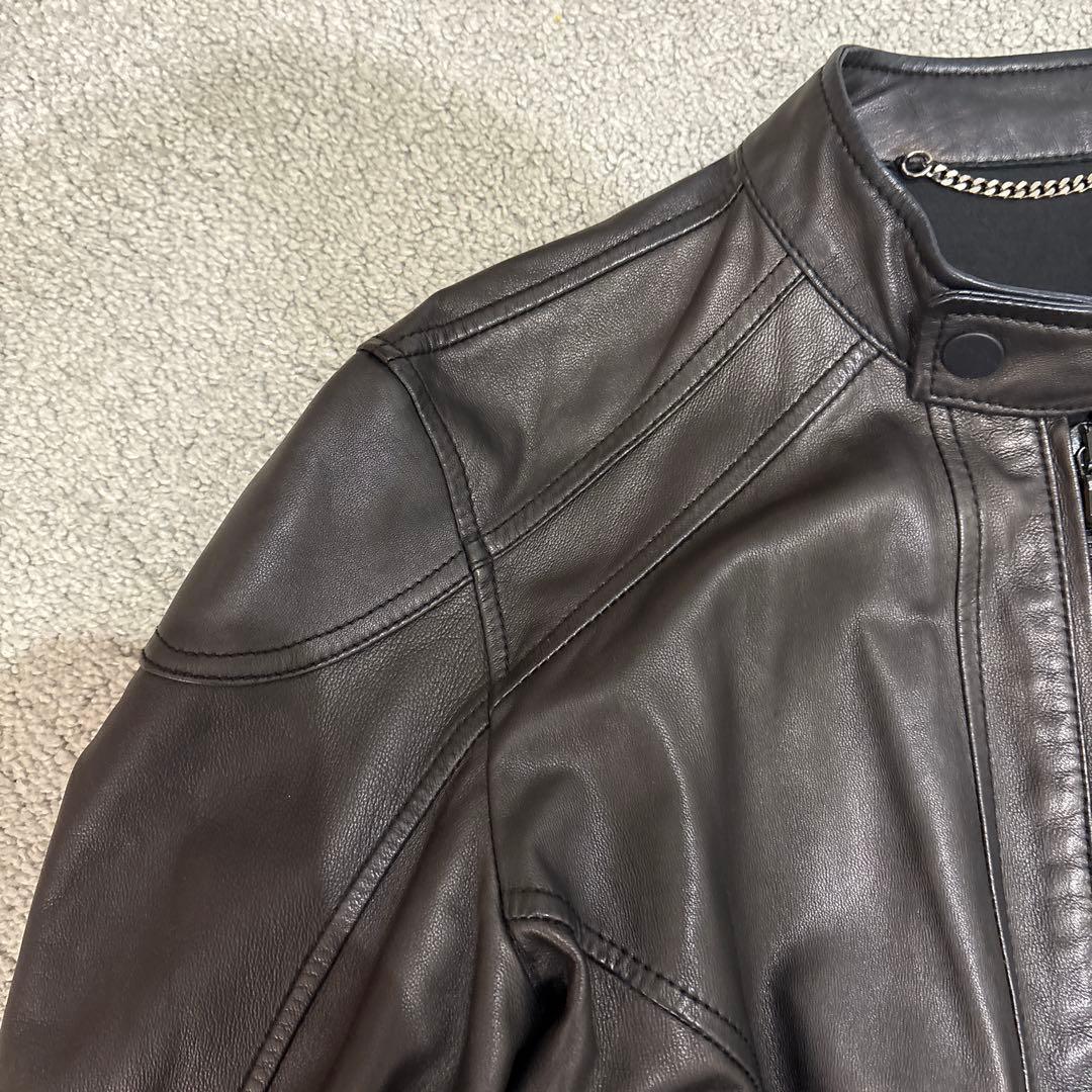 ディーゼル　ブラックゴールド　ラムレザー　ジャケット　ライダース　羊皮　ブラック