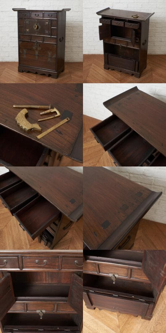ボス86148★李朝家具 飾り棚 キャビネット 李朝棚 時代箪笥 箪笥