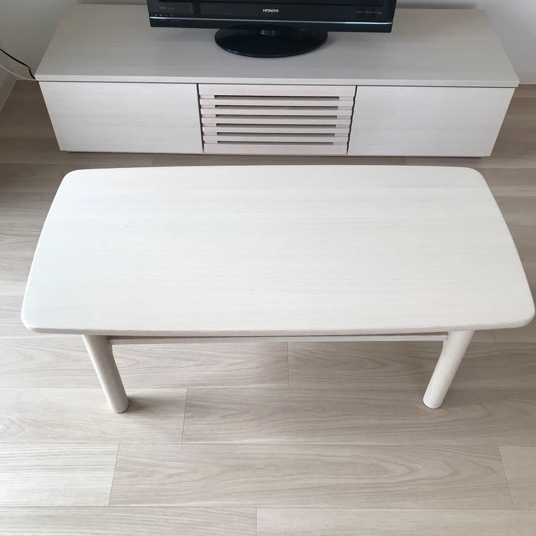 リビングテーブル　柏木工　ローテーブル　ナチュラル　北欧　棚付き　日本製