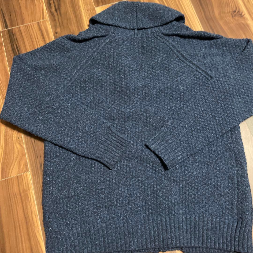 ネイビー ケーブルニット カーディガン