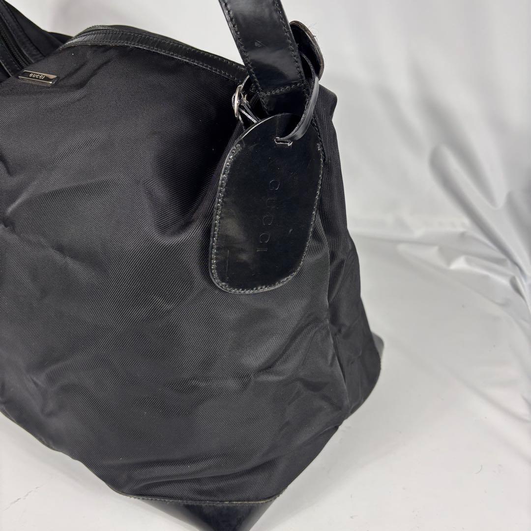 グッチ 大容量ボストンバッグ 　トラベルバッグ 　ナイロン×レザー　ブラック