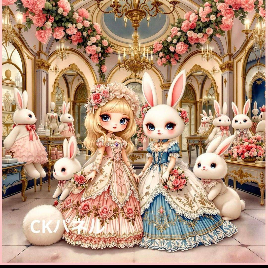 激レア女の子とうさぎパネル生地　ハンドメイド