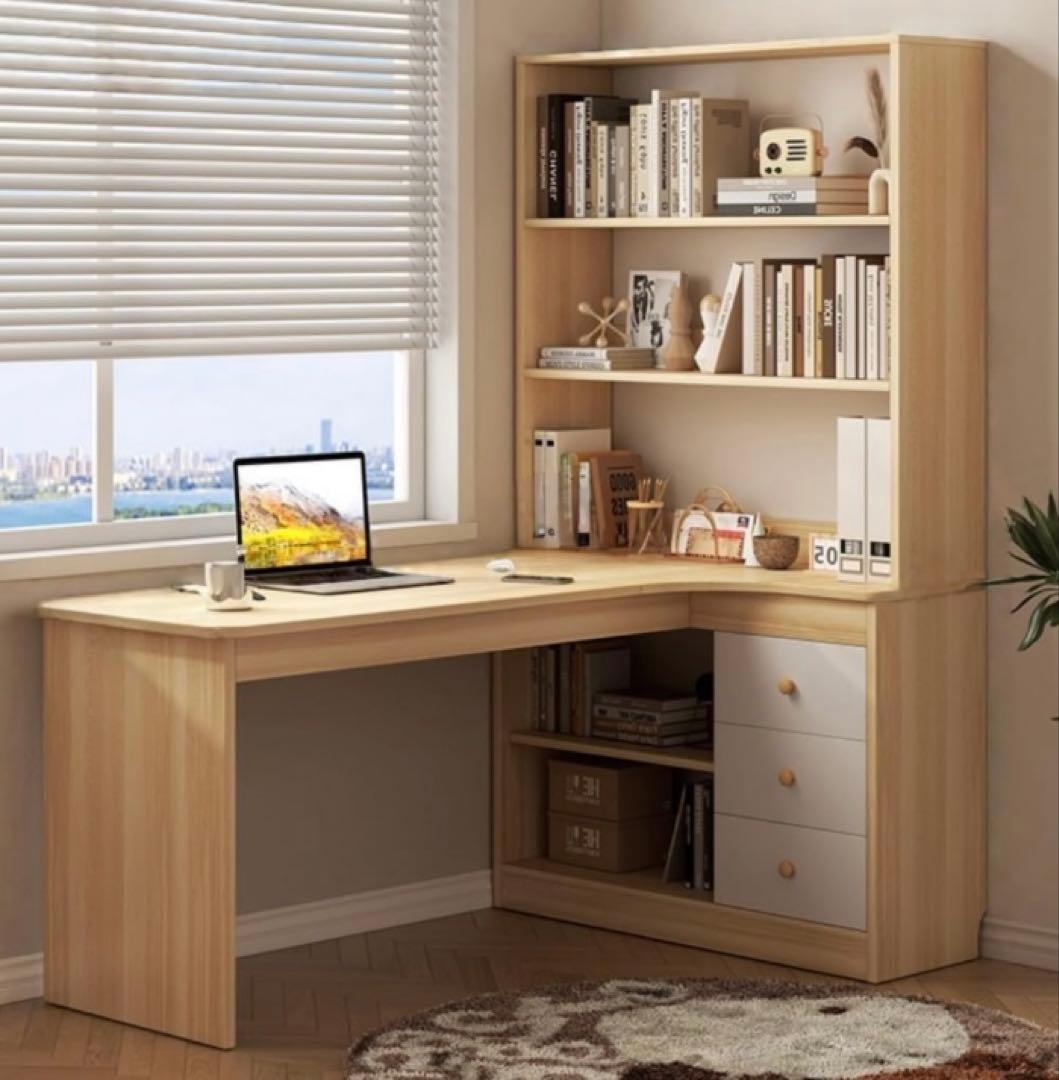 VGVG L字型木製デスク 120×65×156cm